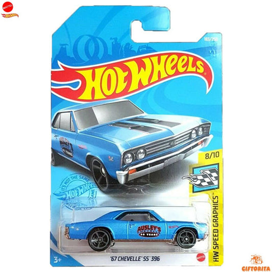 HOT WHEELS Regular – 67 Chevelle SS 396 – 8/10 & 183/250 – Blue