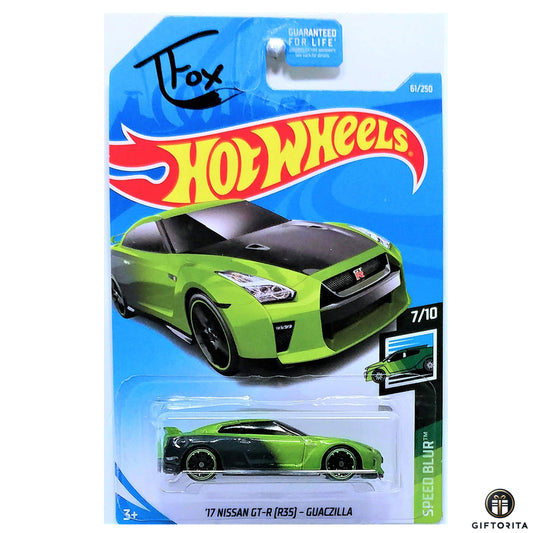 Hot Wheels Regular Nissan - 17 Nissan GT-R [R35] - GUACZILLA - 7/10 & 61/250 - Green