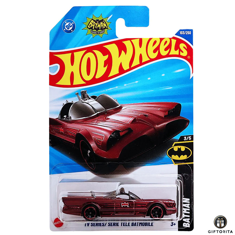 Hot Wheels Regular - TV Series/Serie Tele Batmobile - 3/5 & 103/250 - Maroon