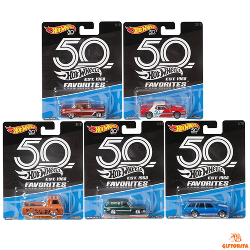 Hot Wheels Premium (P01181) – 50th Anniversary ( Set 1-5 ) – Set Of 5 Cars – Multicolo