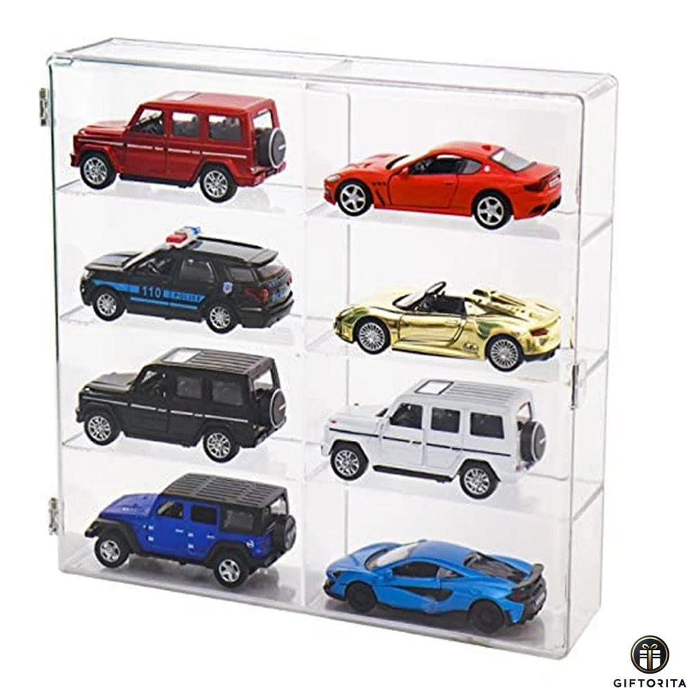 Display Case – 1:64 Diecast Acrylic 8 Cabinet Display Box (P01219)