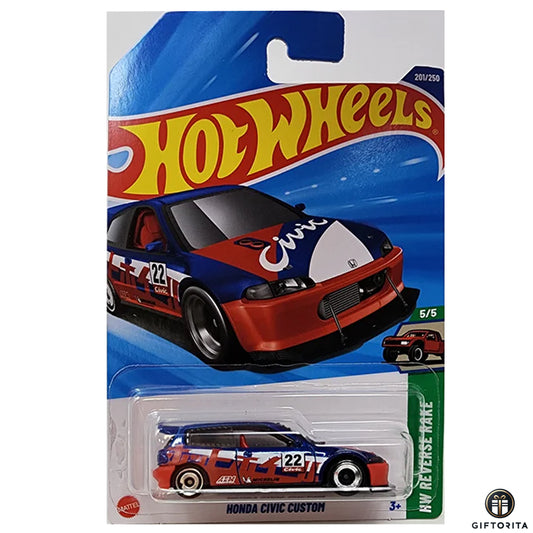 Hot Wheels Regular - Honda Civic Custom - 5/5 & 201/250 - Red & Blue