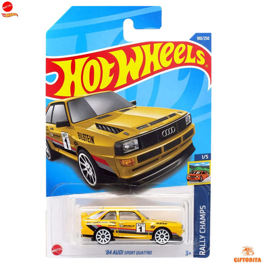 Hot Wheels Regular – 84 Audi Sport Quattro – 1/5 & 180/250 – Yellow