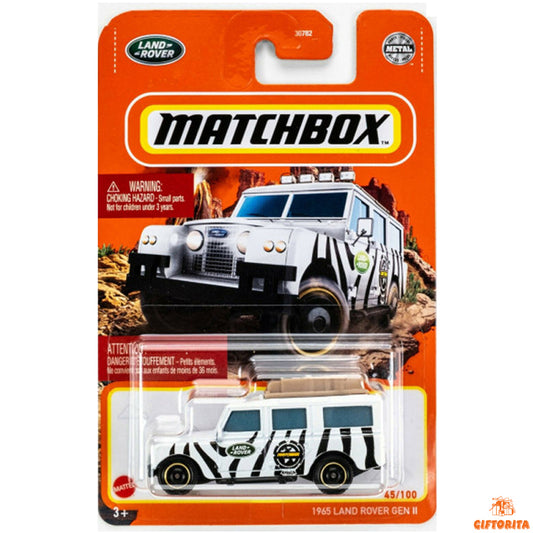 Matchbox Regular Card 2  (P00015)  – 1965 Land Rover Gen II – 45/100 – White
