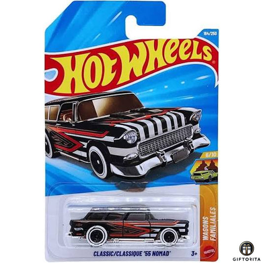 Hot Wheels Regular Classic - Classic /Classique '55 Nomad - 6/10 & 164/ 250 - Black