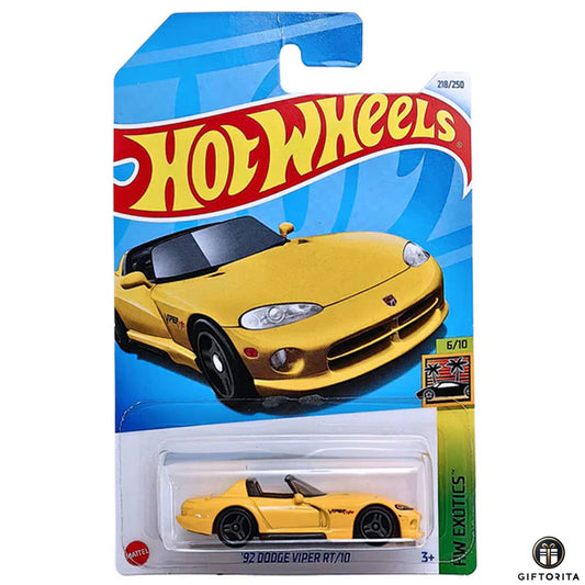 Hot Wheels Regular - 92 Dodge Viper RT/10 - 6/10 & 218/250 - Yellow