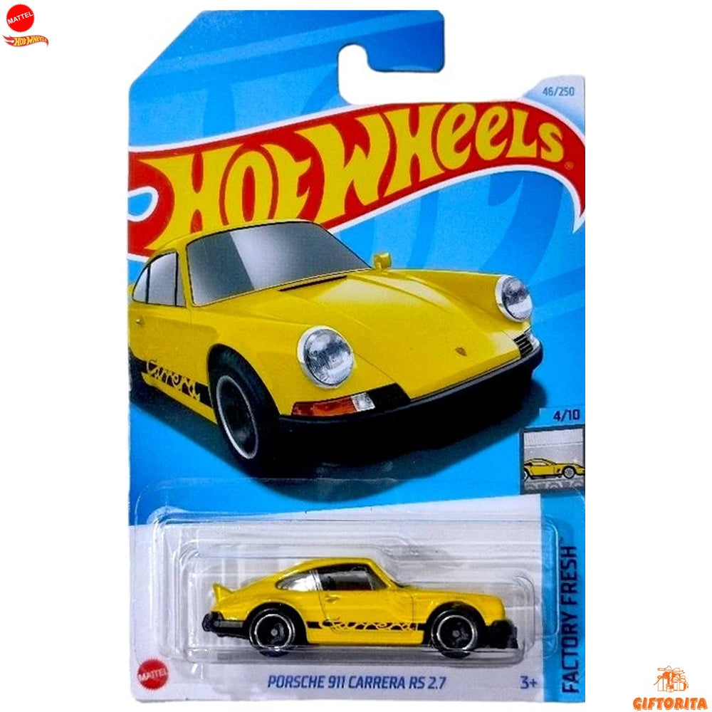 Hot Wheels Regular Porsche -  PORSCHE 911 CARRERA RS 2.7 – 4/10 & 46/250 – Yellow