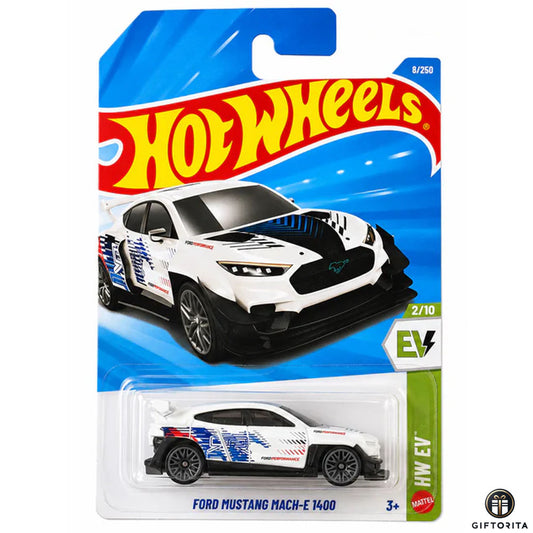 Hot Wheels Regular - Ford Mustang Mach-E 1400 - 2/10 & 8/250 - White & Blue liner
