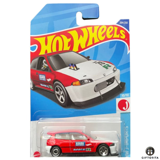 Hot Wheels Regular - Honda Civic Custom - 10/10 & 204/250 - Red & White