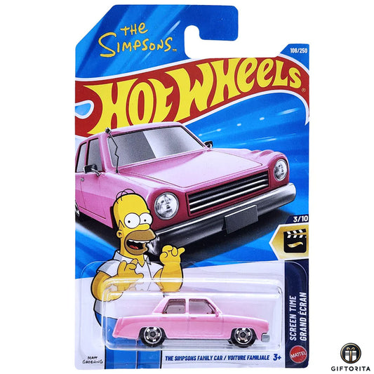 Hot Wheels Regular - The Simpsons Car/ Voiture Familiale - 3/10 & 108/250 - Pink