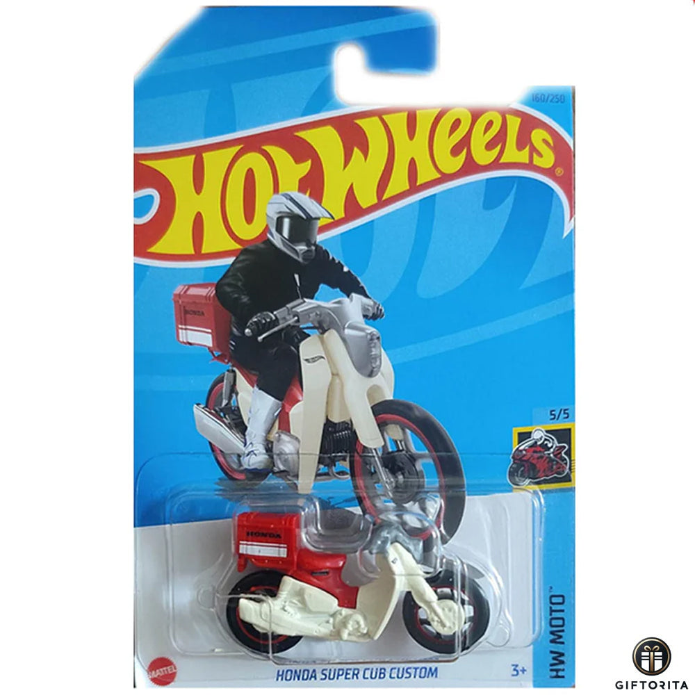 Hot Wheels Regular *AVRG Bike – Honda Super Cub Custom – 5/5 & 160/250 – Red & White
