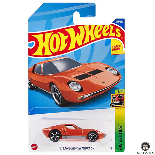 Hot Wheels Regular Lamborghini – 71 Lamborghini Miura SV –  5/10 &  202/250  – Orange