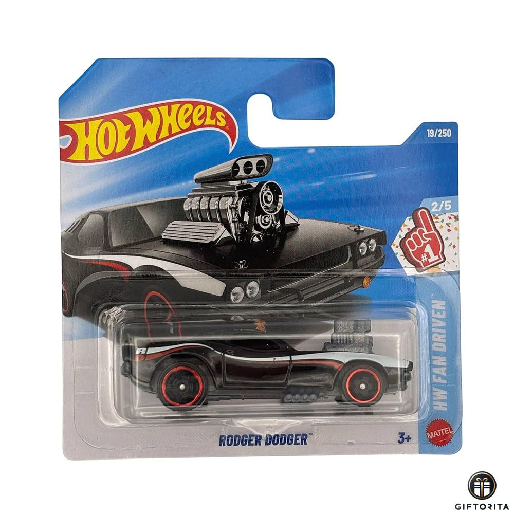 Hot Wheels Regular Short Card - Rodger Dodger - 2/5 & 19/250 - Black