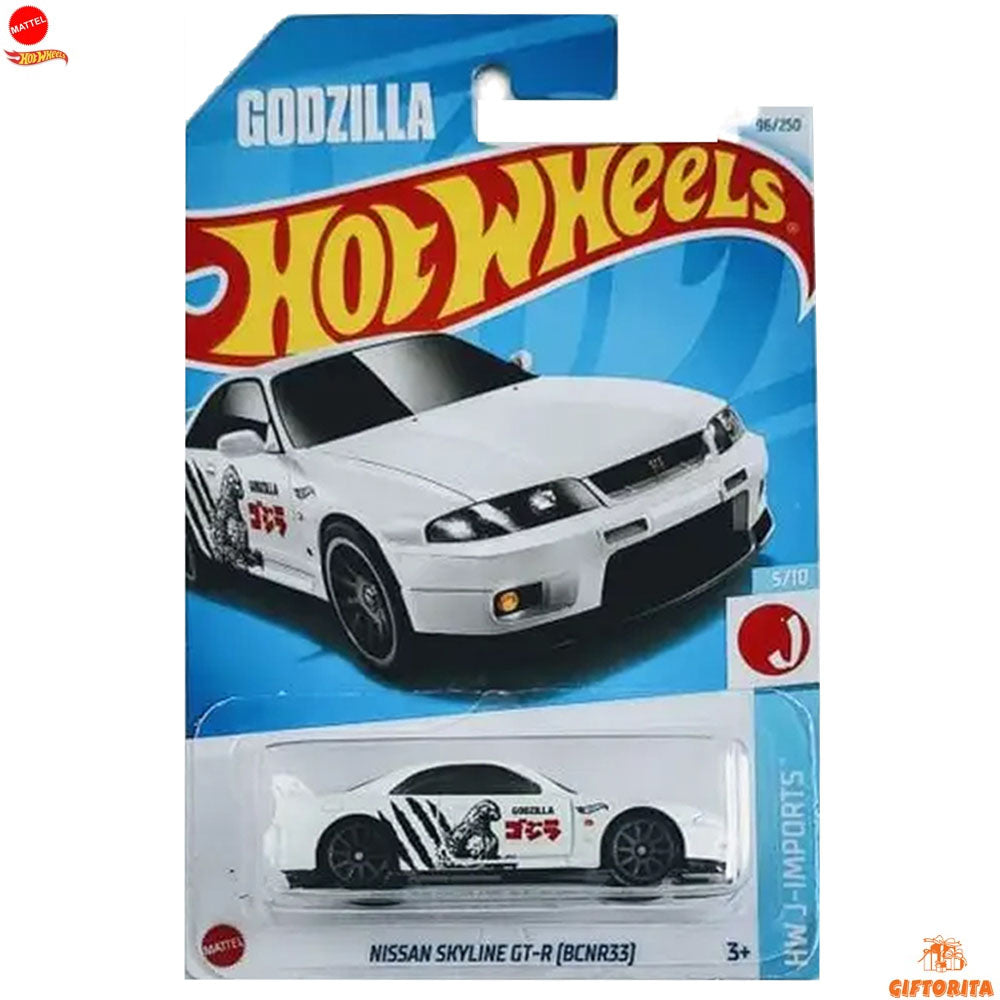 Hot Wheels Regular Nissan 1 – Nissan Skyline GT-R [BCNR33] (Godzilla) – 5/10 & 96/250 – White