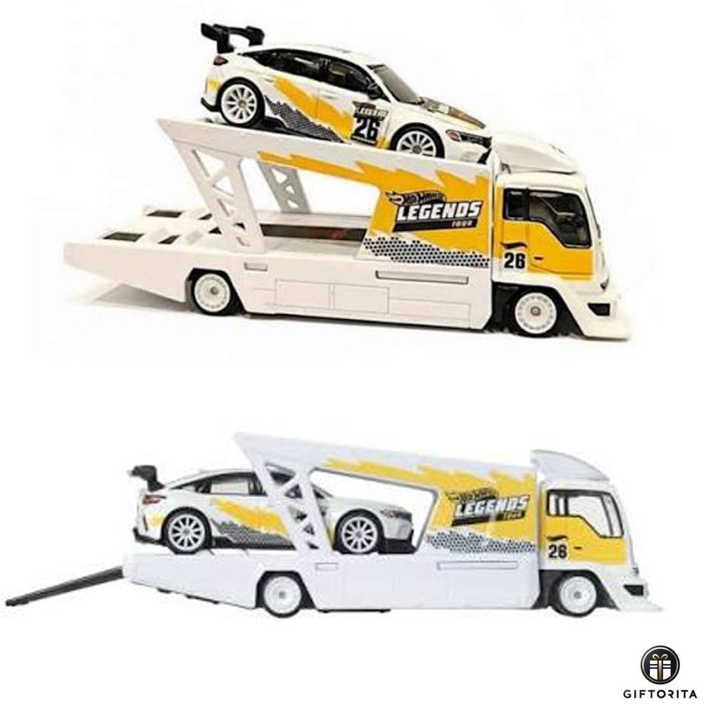 Hot Wheels Premium Team Transport (P00086) # Legends Tour 2026 - 24 Honda Civic Type R And Kousoku Hauler Camion DE Transport