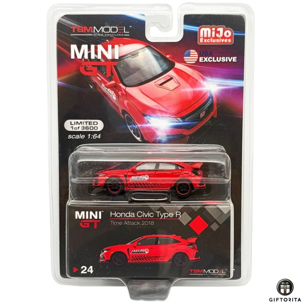 MINI GT 1:64 Die Cast # 24 (P00947) - Honda Civic Type R Time Attack 2018 – Mijo Exclusives