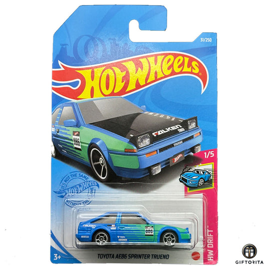 Hot Wheels Regular Toyota 1 – Toyota AE86 Sprinter Trueno – 1/5 & 31/250 – Blue- Falken