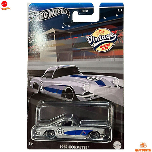 Hot Wheels Regular Corvette - Vintage Racing Club - 1962 CORVETTE - 1/5 - Sliver