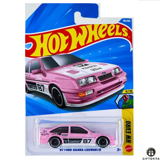 Hot Wheels Regular- 87 Ford sierra cosworth- 5/10&116/250-Pink