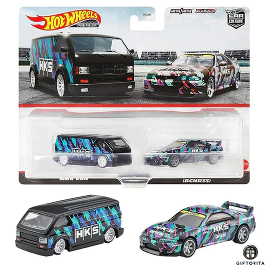 Hot Wheels Premium 2 Pack Set (P00009) – CAR CULTURE -– MBX VAN and NISSAN SKYLINE GT-R (BCNR33)