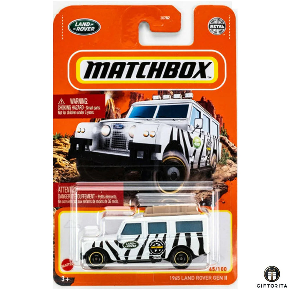 Matchbox Regular Card 2  (P00015)  – 1965 Land Rover Gen II – 45/100 – White