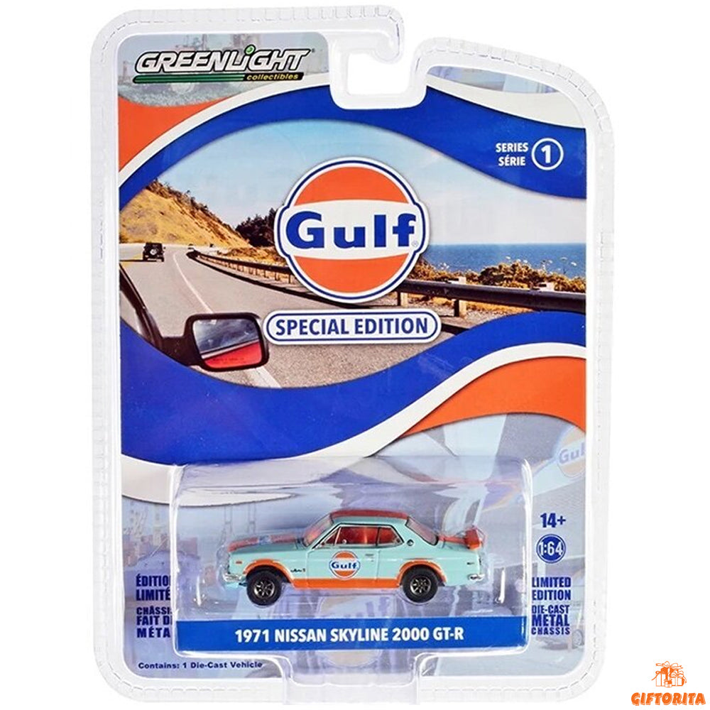 Greenlight Die Cast 1:64 (P00981) – 1971 Nissan Skyline 2000 GT-R (Gulf)