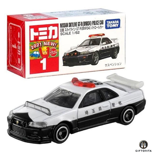 DIE CAST 1:64 – TOMICA REGULAR 1 – NISSAN SKLINE GT-R (BNR34) POLICE CAR