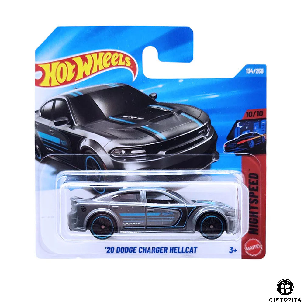 Hot Wheels Regular Short Card – '20  DODGE CHARGER HELLCAT - 10/10 & 134/250 - Ash