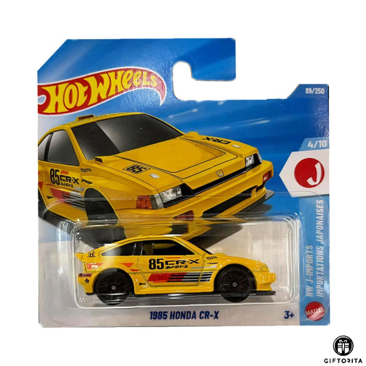 Hot Wheels Regular Short Card – 1985 HONDA CR-X - 4/10 & 89/250 - Yellow