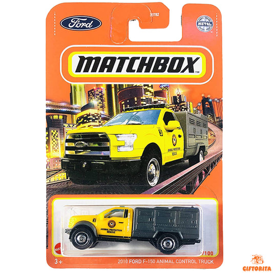 Matchbox Regular Card 2  (P00015)  – 2010 Ford F-150 Animal Control Truck – 72/100 – yellow