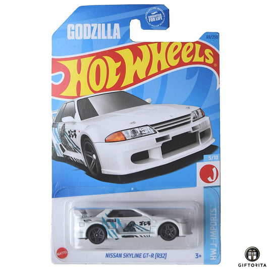 Hot Wheels Regular – Nissan Skyline GT -R (R32) (Godzilla)  - 5/10 & 69/250 -White