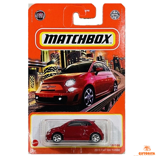 Matchbox Regular Card 1  (P00015) – 2019 Fiat 500 Turbo Red – 19/100