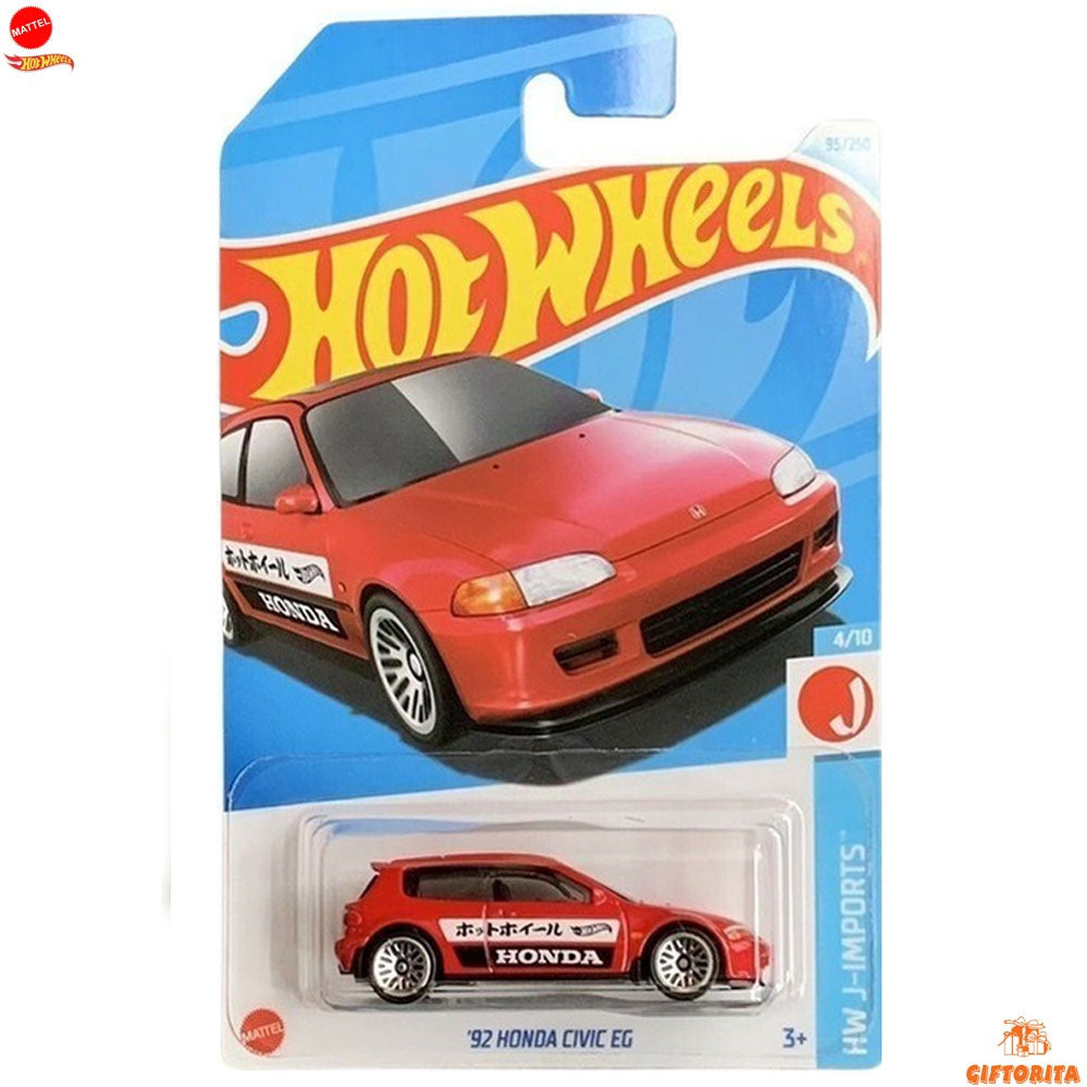 Hot Wheels Regular Honda 1  – 92 Honda Civic EG – 4/10 & 95/250 – Red