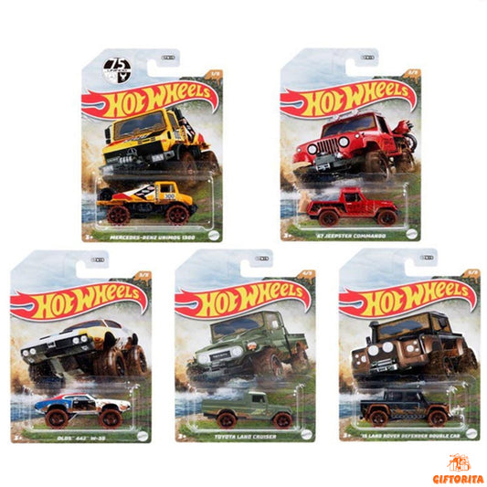 Hot Wheels Regular (P01190)- Mud Runners ( Set Of 5 Cars ) – Multicolor