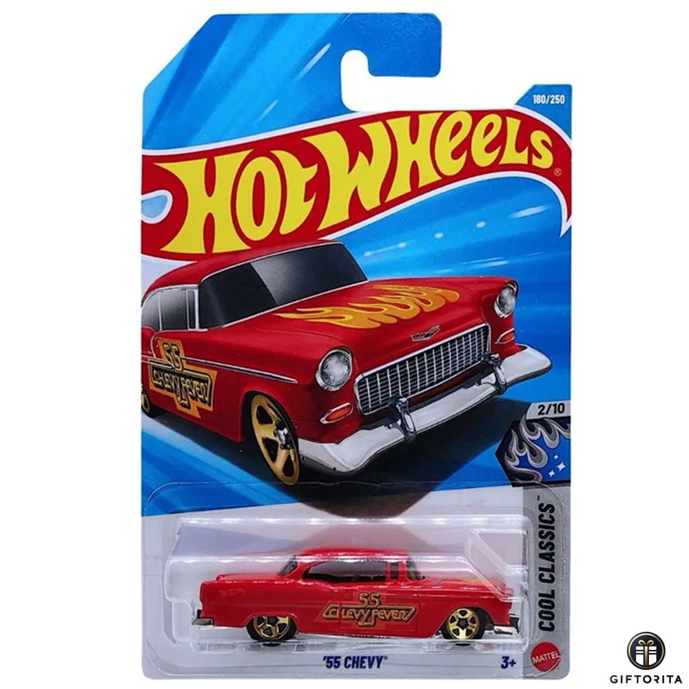 Hot Wheels Regular - 55 Chevy - 2/10 & 180/250 - Red