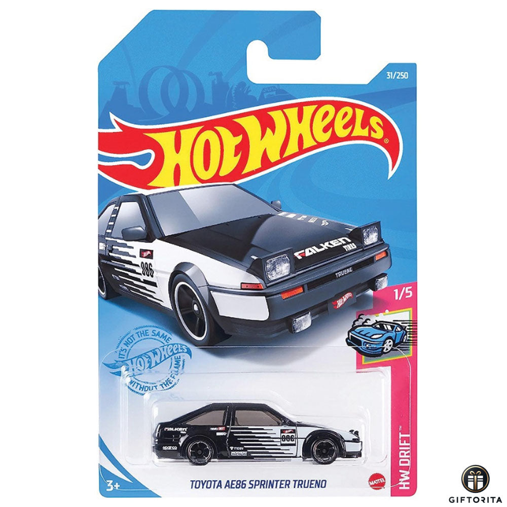 Hot Wheels Regular - Toyota AE86 Sprinter Trueno - 1/5 & 31/250 - Falken & Black