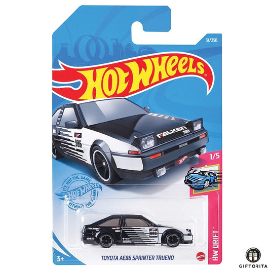 Hot Wheels Regular - Toyota AE86 Sprinter Trueno - 1/5 & 31/250 - Falken & Black