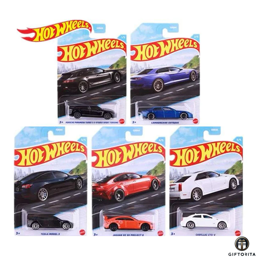 Hot Wheels Regular (P01192) – LUXURY SEDANS 2022-9C6V – SET OF 5 CAR – Multicolor