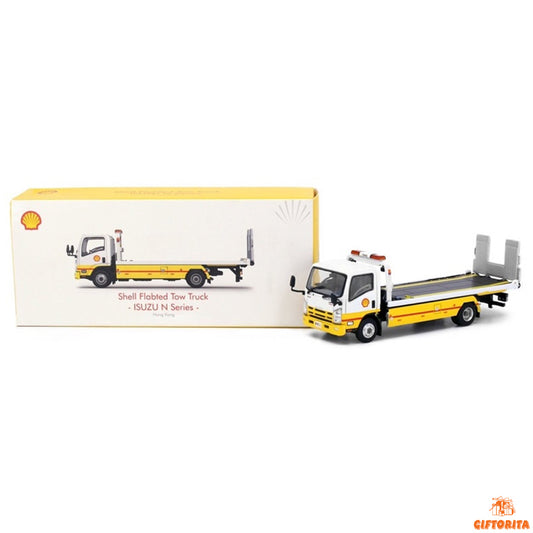 Tiny (P00133) 1:64 Die Cast #163 – HINO 300 SHELL FLATBED TOW TRUCK