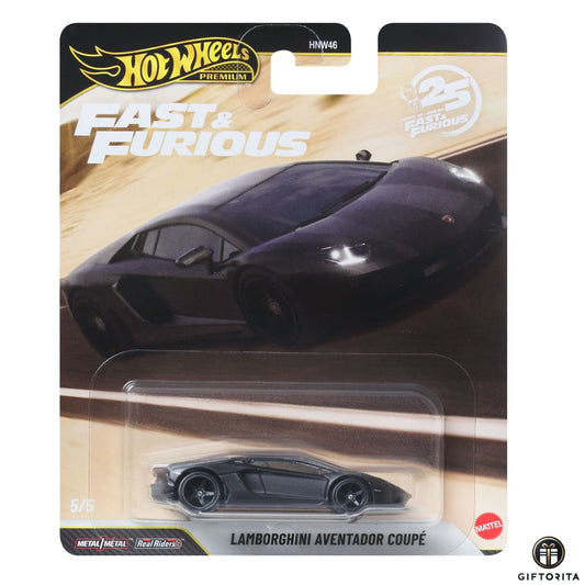 Hot Wheels Premium Single –Fast&furious LAMBORGHINI AVENTADOR COUPE -Black-5/5