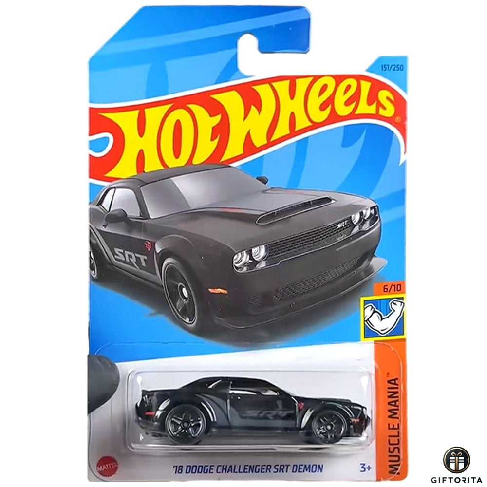Hot Wheels Regular Dodge - 18 Dodge Challenger SRT Demon - 6/10 & 151/250 - Black