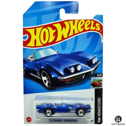 Hot wheels Regular Corvette -  72 Stingray Convertible  – 8/10 & 132/250 - Blue