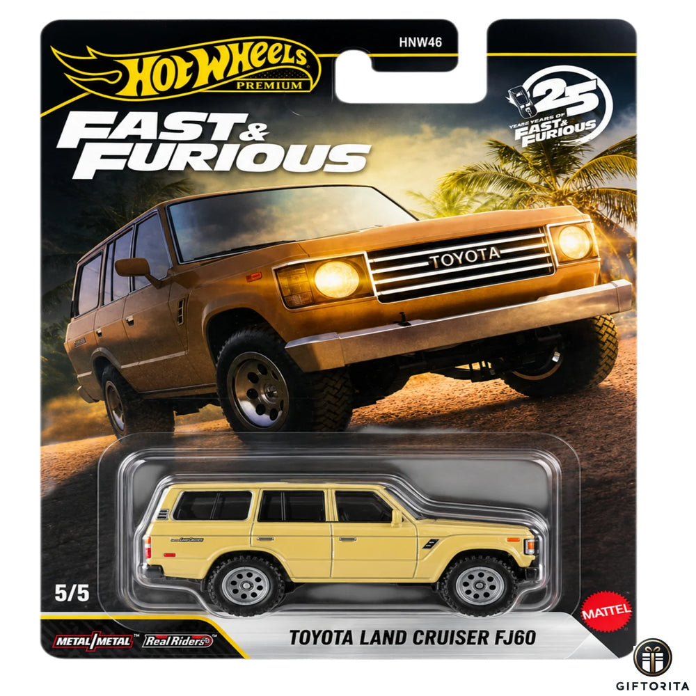 Hot Wheels Premium Single-Fast& Furious -Toyata land cruiser FJ60 5/5  yellow
