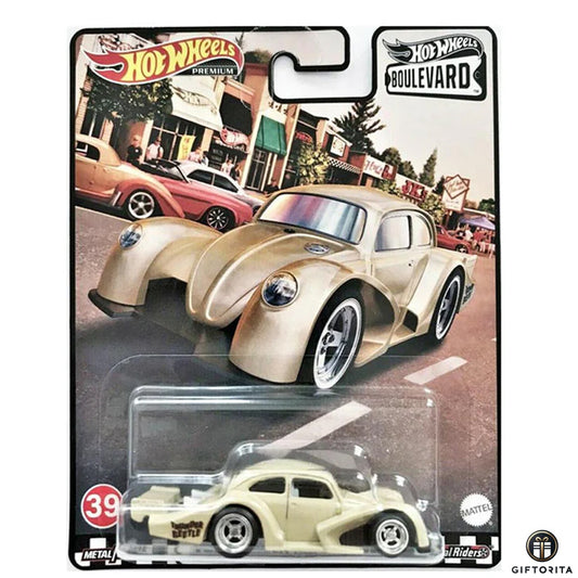 Hot Wheels Premium Single 4 – VOLKSWAGEN KAFER RACER BOULEVARD CREEM COLOUR 39-Golden