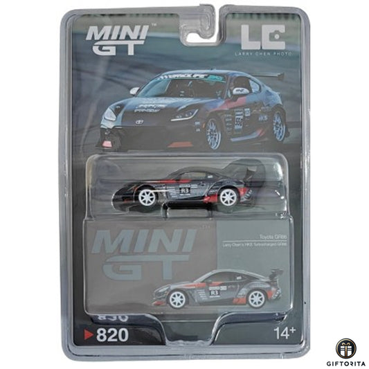 MINI GT 1:64 Die Cast # 820 (P00947) - Toyota GR86 Larry Chen’s HKS Turbocharged GR86 – Grey – Limited Edition