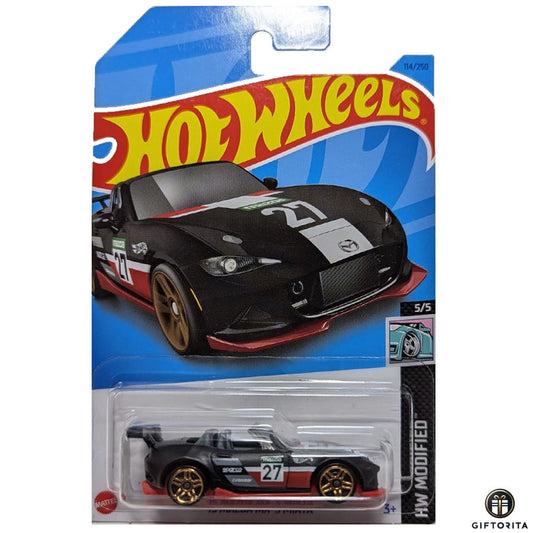Hot Wheels Regular - 15 Mazda MX-5 Miata - 5/5  &  114/250 - Black