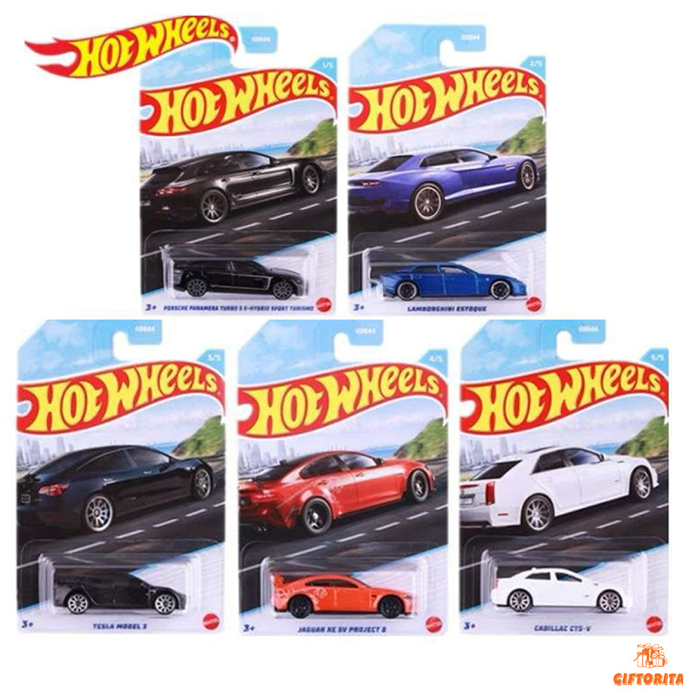 Hot Wheels Regular (P01192) – LUXURY SEDANS 2022-9C6V – SET OF 5 CAR – Multicolor