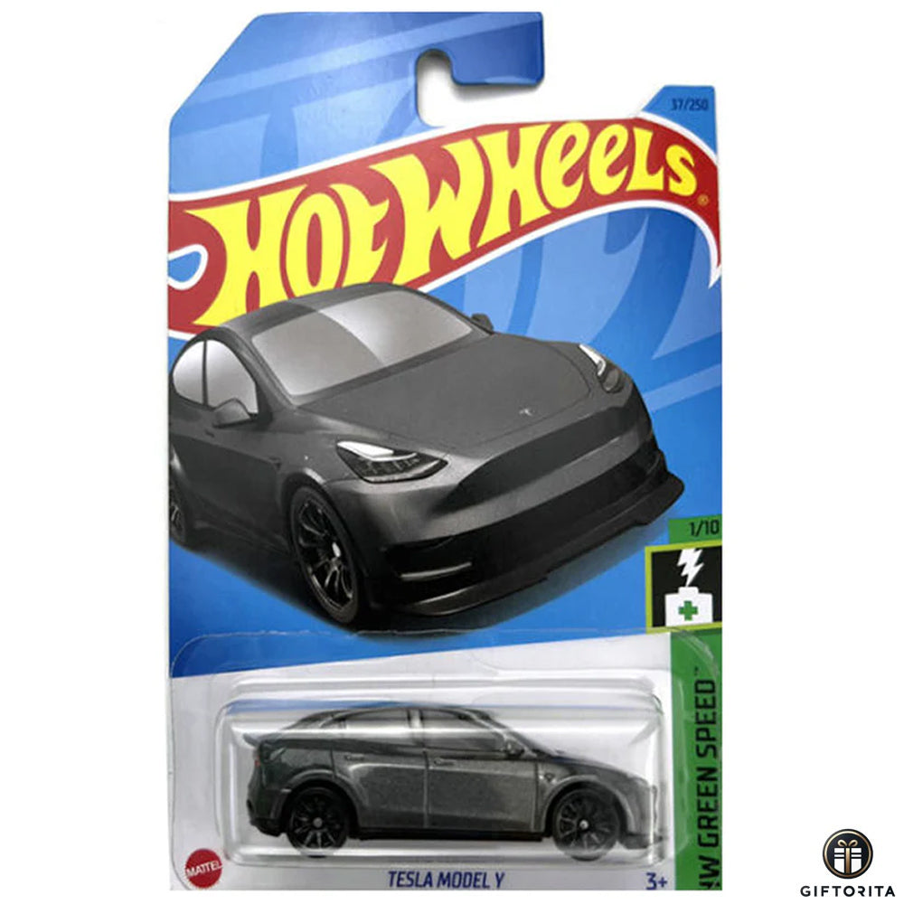 Hot Wheels Regular Tesla - Tesla Model Y -  1/10 & 37/250 – Grey