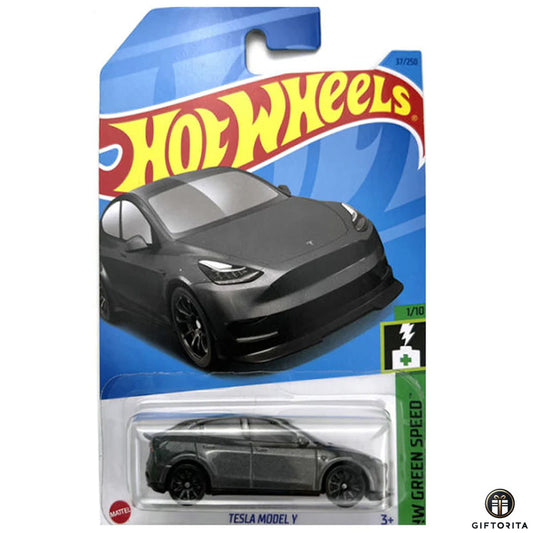 Hot Wheels Regular Tesla - Tesla Model Y -  1/10 & 37/250 – Grey