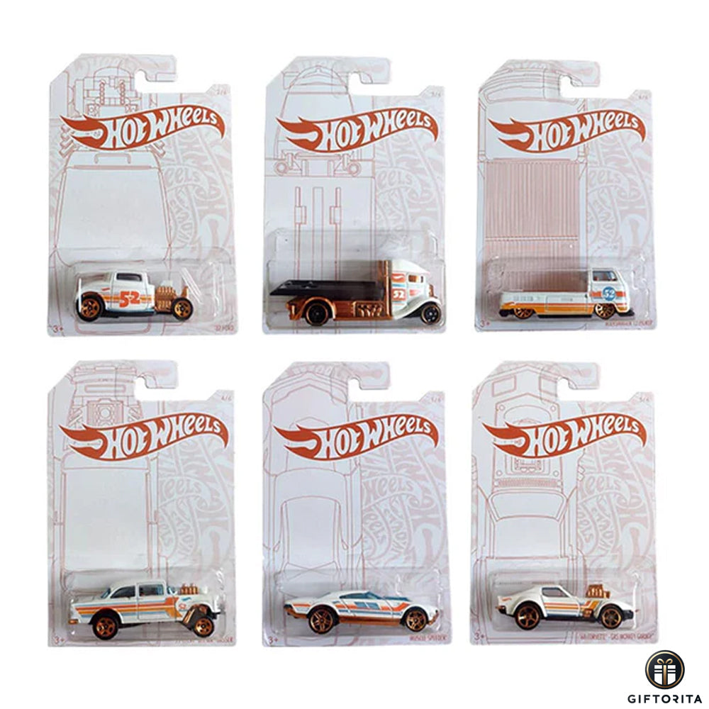 Hot Wheels Regular (P01193) – White Gold Car Set (Set Of 6 Cars)